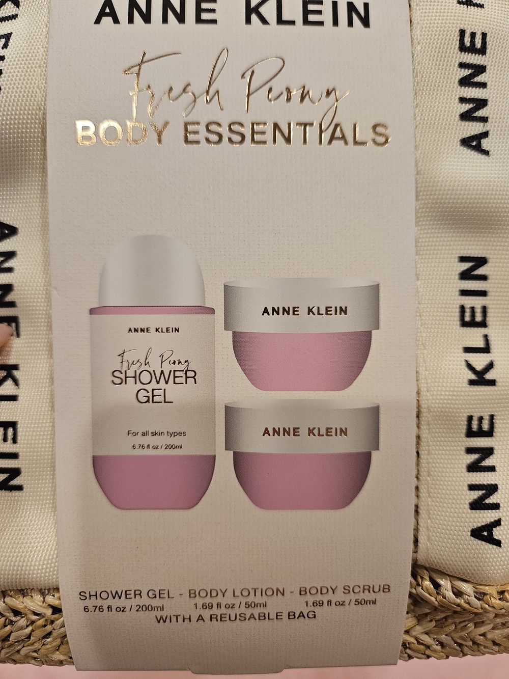 Anne Klein Fresh Peony Body Essentials Set - Pink & Gold